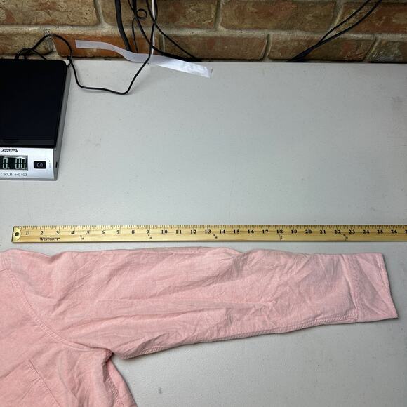 American Eagle Long Sleeve Button Down Shirt Size Medium Pink 100% Cotton - Picture 7 of 9